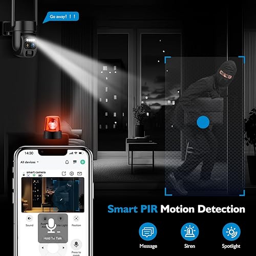 Miniatura 6 de Hawkray - Cámara inalámbrica de seguridad solar para exteriores, zoom de 10X, resolución 2K con control de inclinación panorámica de 360, cámara