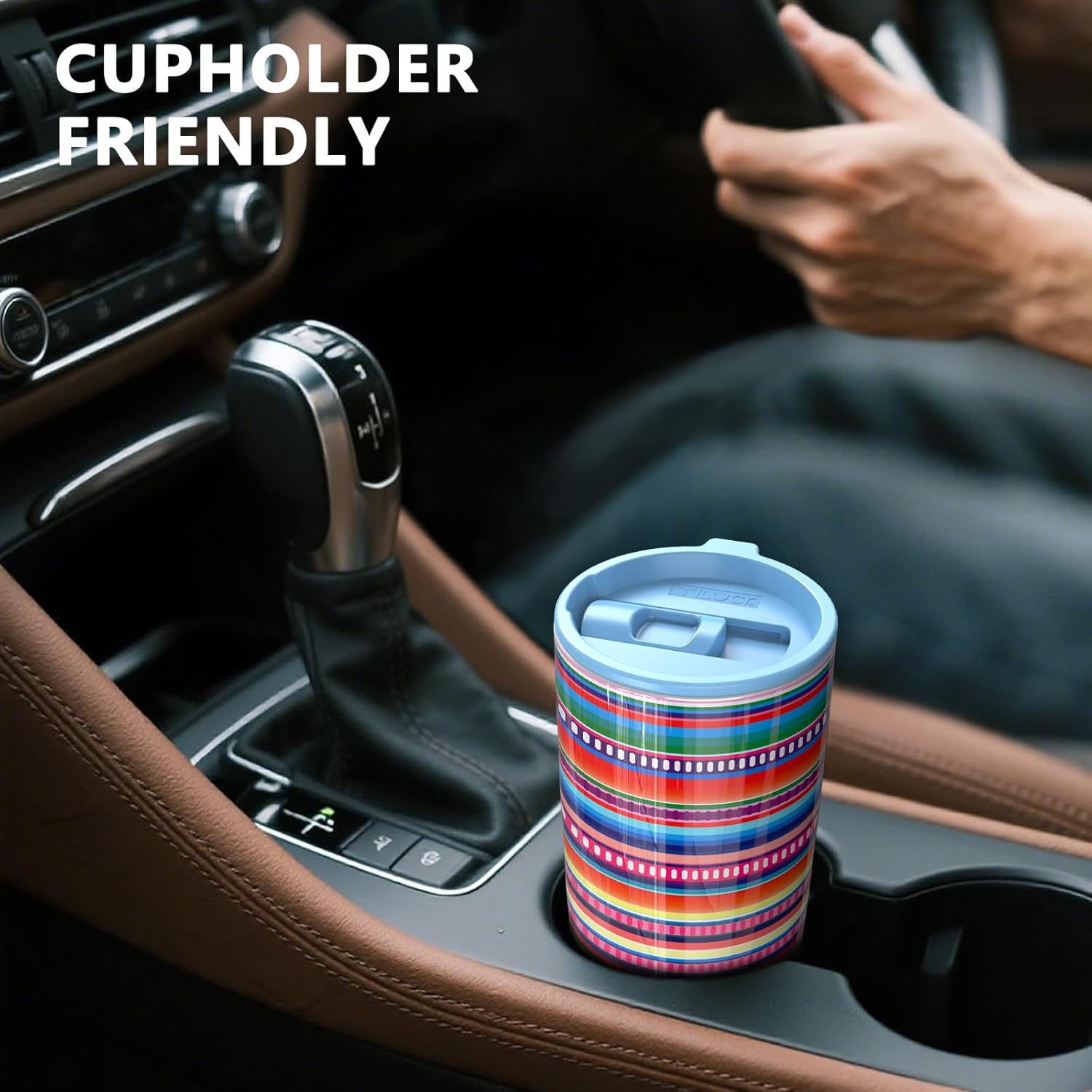 TILUCK 20 oz Tumbler with Lid, Vacuum Insulated Stainless Steel Coffee Mug, Double-Walled Travel Tumbler for Hot and Cold Drinks(RainbowStripes, 20oz) - Image 4