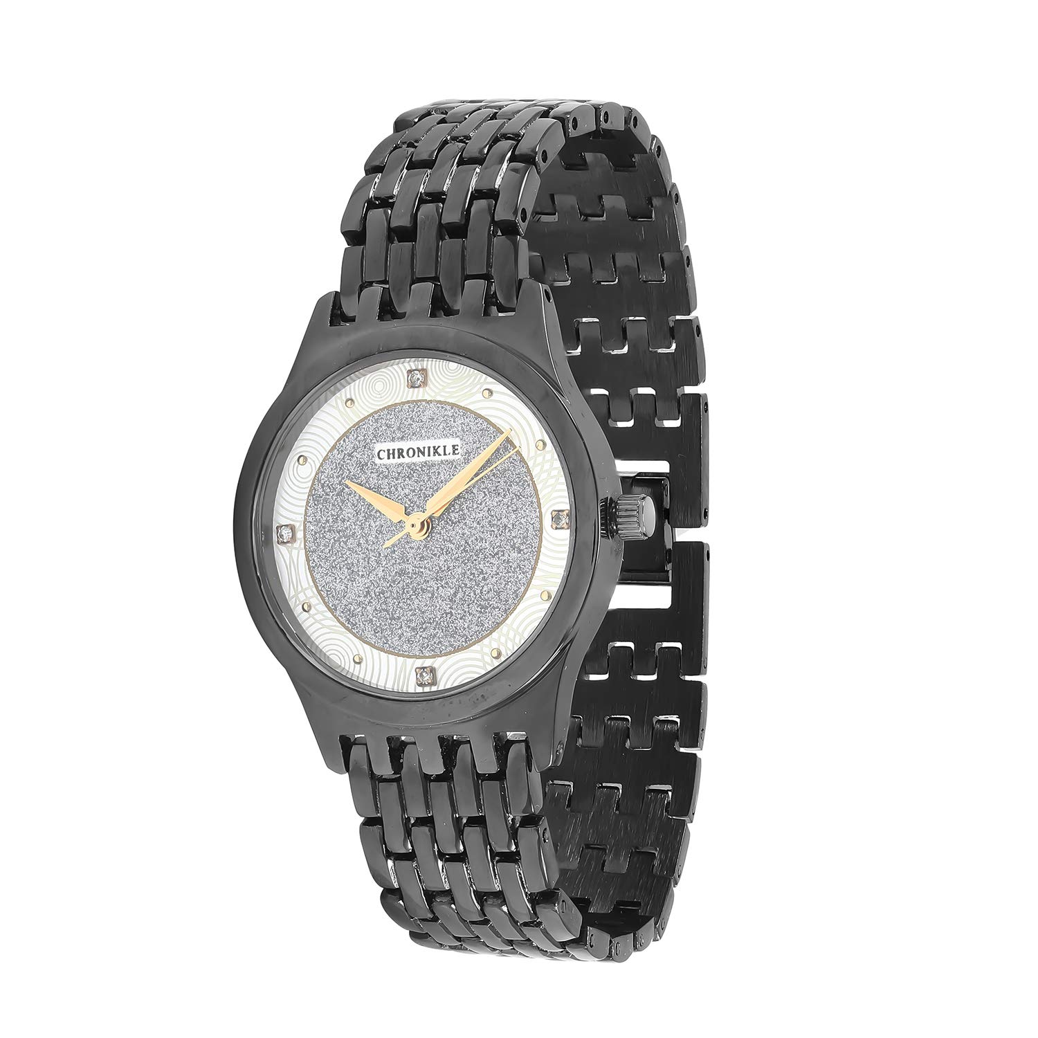 CHRONIKLE Womens Metal Chain Wrist Watch with Diamond Studded Stones On Dial (Dial Color: White,Silver | Band Color: Stainless Steel) (B07L4RTG13) Amazon Price History, Amazon Price Tracker