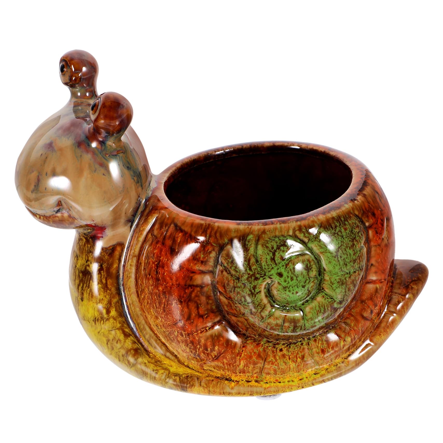 Pot de fleurs escargot en résine pour bureau et décoration de maison