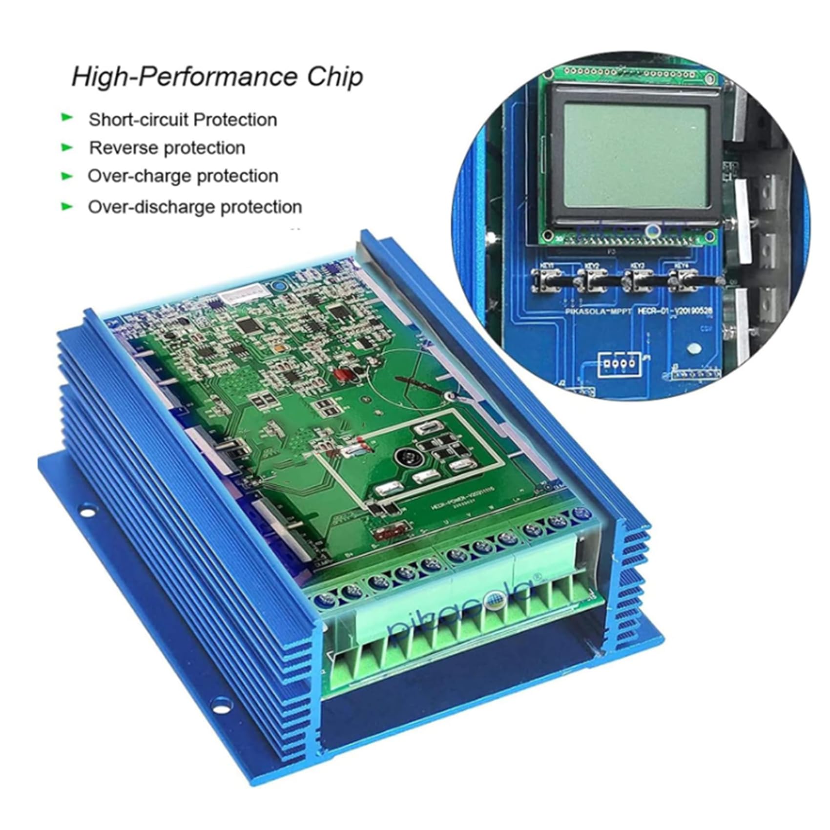 Hybyrydowy regulator ładowania wiatrowo-słoneczny, 12V/24V/48V MPPT, regulator napięcia z wyświetlaczem LCD i ochroną ładowania, 12V-6000W