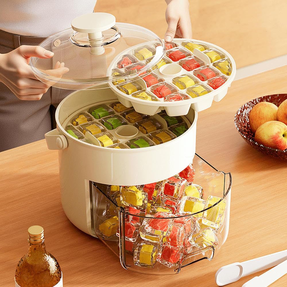 Portable Ice Maker with Lid and Scoop for Outdoor Camping RVs Home Use Making Cubes Coffee Juice Cold Drinks