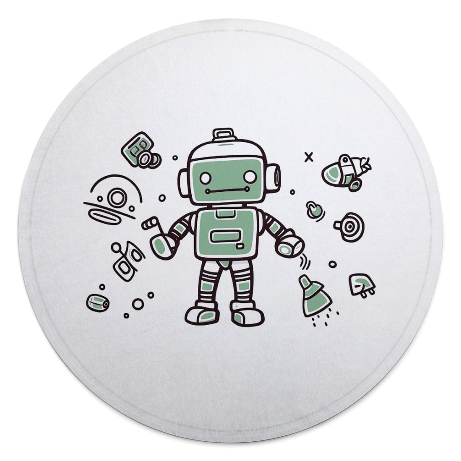 Couverture ronde robot ligne en peluche douce de Noël