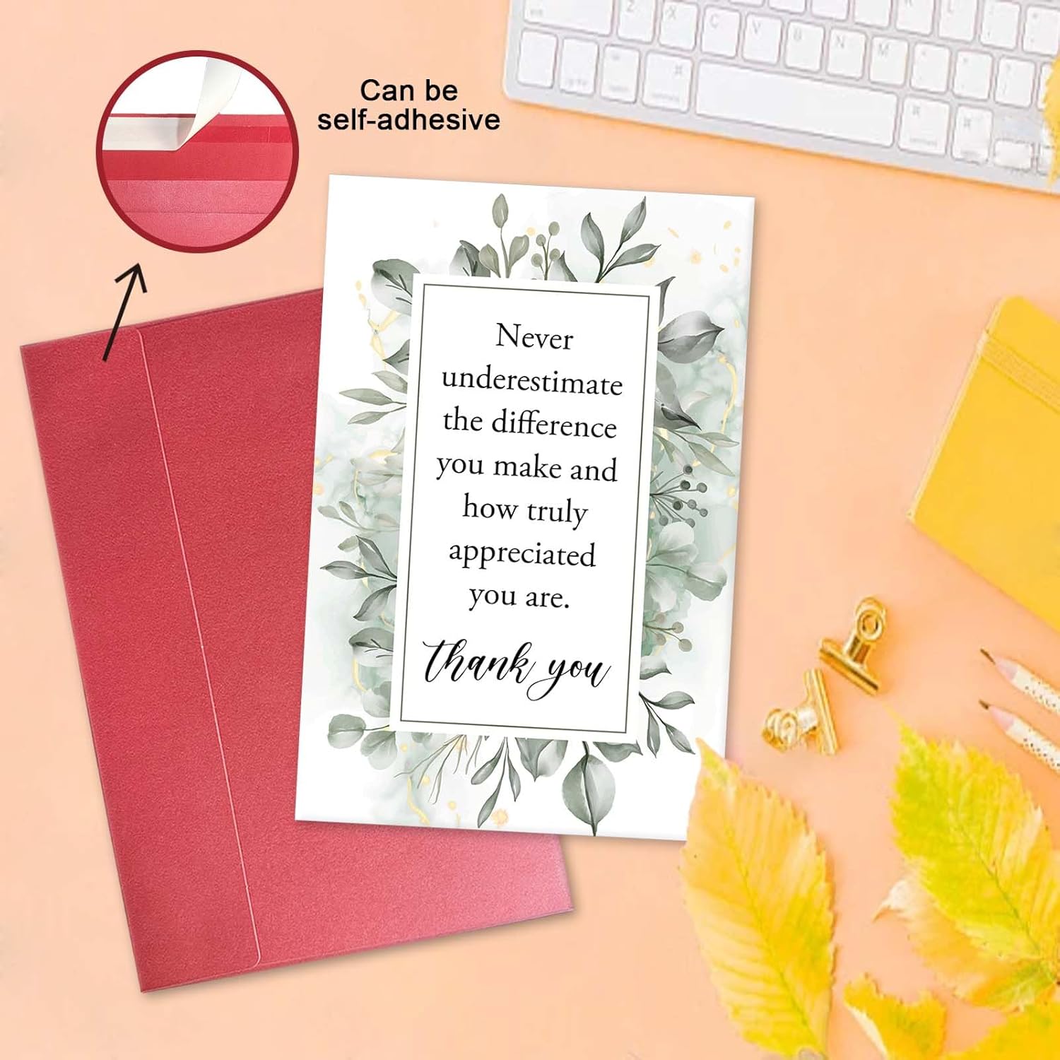 Heartfelt Thank You Card for Woman Man, Appreciation Gift for Teacher Doctor Pastor Employee, Goodbye Card for Coworker Boss, Never Underestimate the Difference You Make - Image 3