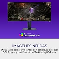 Vista 4 de Monitor gaming curvo Alienware de 34 pulgadas – AW3425DWM - Pantalla WQHD de 34 pulgadas 180Hz 1ms, 1500R, AMD FreeSync Premium, VESA AdaptiveSync.