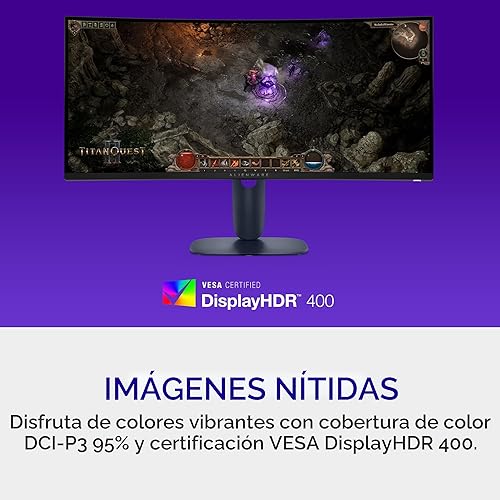 Miniatura 4 de Monitor gaming curvo Alienware de 34 pulgadas – AW3425DWM - Pantalla WQHD de 34 pulgadas 180Hz 1ms, 1500R, AMD FreeSync Premium, VESA AdaptiveSync.