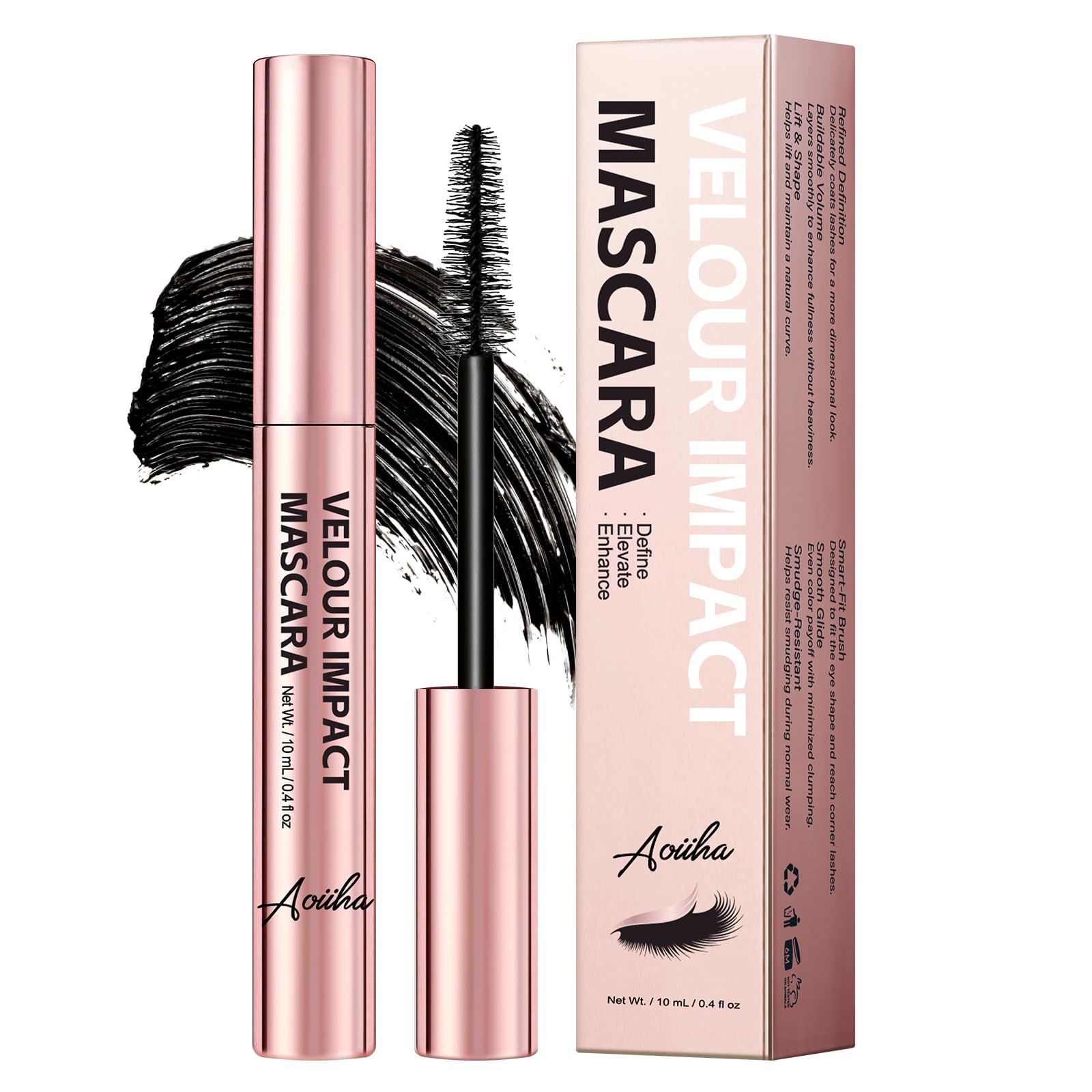 Mascara Liquid Lash Extensions, Lengthening & Volumizing Liquid Lash Extensions, Tubing Formula for Volume & Lift - Smudge, Flake & Fade Proof - Nourishing Formula Safe for Sensitive Eyes