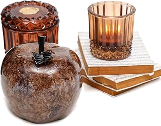 Dekoratif Amber Apple Heykel (16 cm)