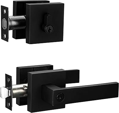 Kwikset 98150-011 San Clemente Poignée De Porte Avant Avec Levier Intérieur Tustin Protection Antimicrobienne Microban Noir Fer