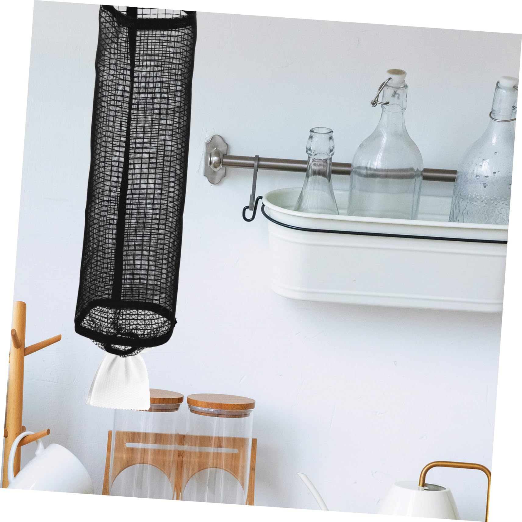 BESTonZON 9 Uds Bolsa De Basura Bolsa De Almacenamiento Almacenamiento Soporte para Bolsa De Compras Organizador De Bolsas Suspendidas Organizador De Bolsas De Plástico para Colgar En La