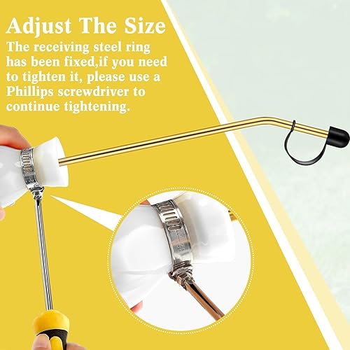 Miniatura 4 de Boao Aplicador rociador de bombilla con tubo de cobre largo dispensador de diatomeas para el hogar para suministros y control (blanco)