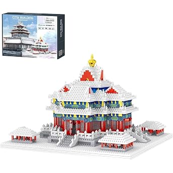 Architecture Modular House Building Blocks Chinese Old Palace Architecture 2483 Pieces House Building Blocks Old Chinese Tower Architecture Model Gift for Teenagers and Adults
