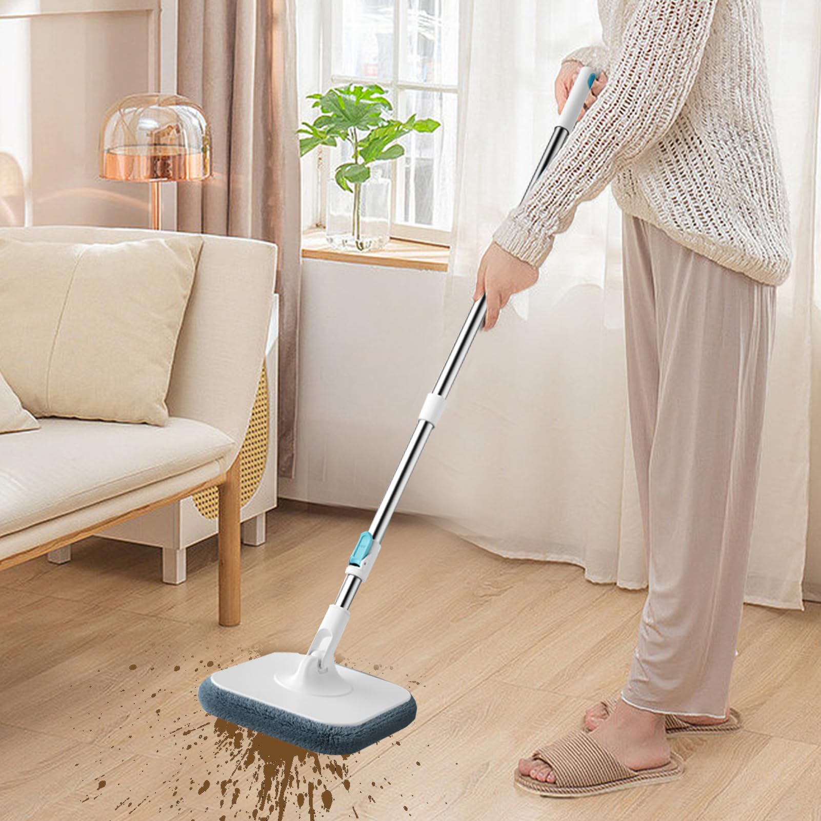 Fregona Con Cubo Herramienta De Limpieza De Suelos Con Separación De Agua | Juego De Fregona Cubo Y Escurridor Para Salón Comedor Cocina Baño Y Estudio De Madera