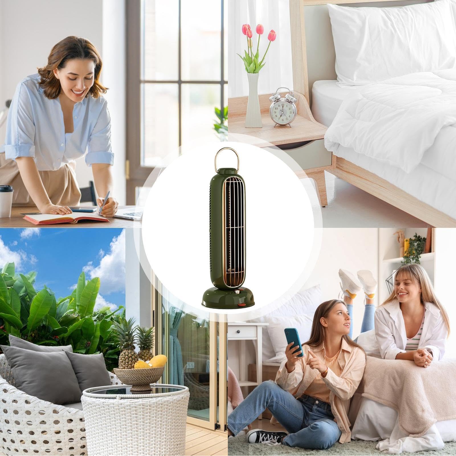 Ventilador De Pie Diseño Sin Aspas De 3 Velocidades Y Funcionamiento | Ventilador De Pie Con Oscilación Para En Dormitorio, Oficina, Salón, Hogar, Interior, Escritorio Y Dormir