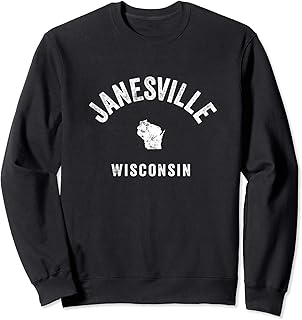 Janesville Wisconsin WI Vintage 70s Athletic Sports Design Sweatshirt