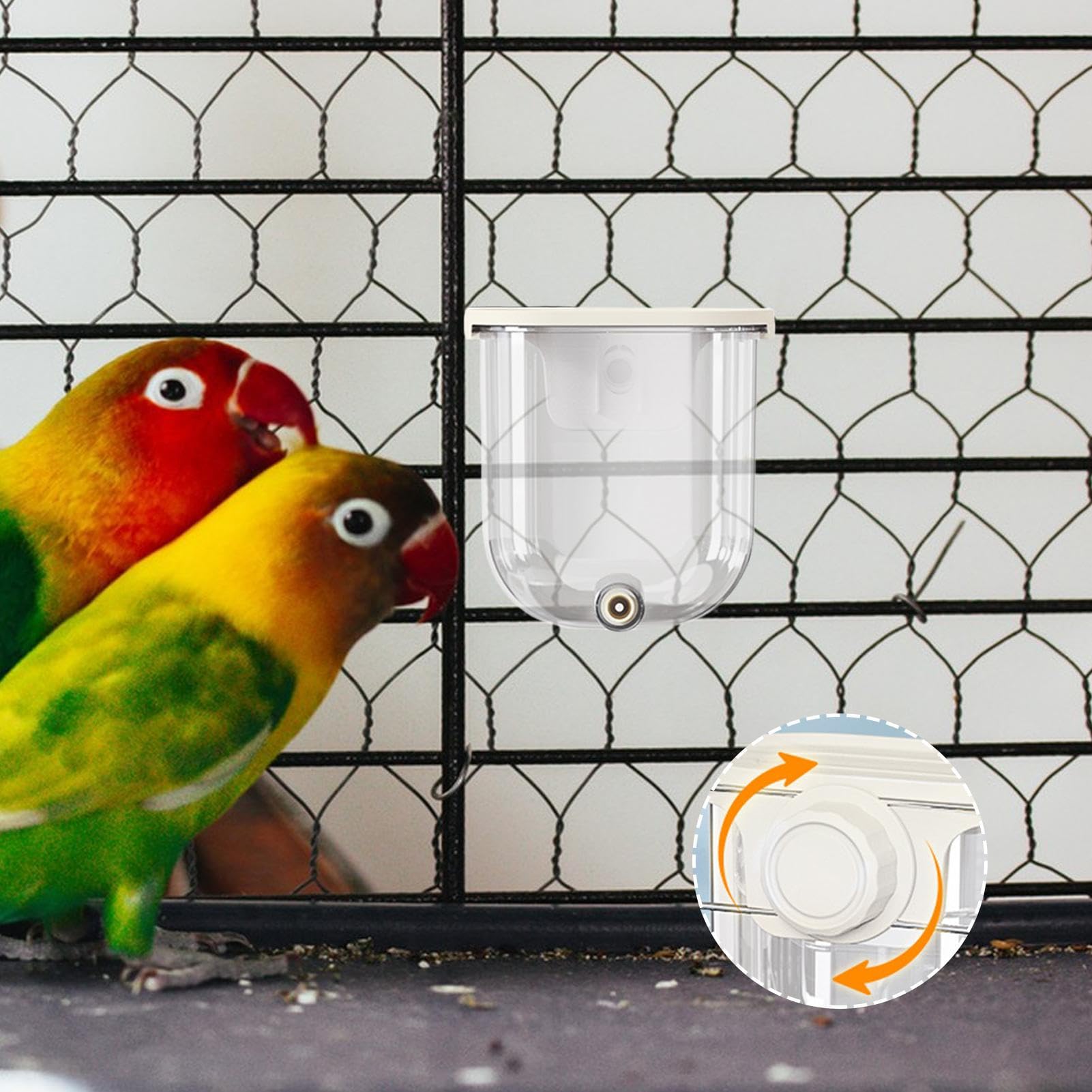 Abbeveratoio da Gabbia | Abbeveratoio Automatico Per Pappagalli Senza Gocciolamento Da 330ml | Dispenser Acqua per Gabbie,Per Canarini ni Cocorite Inseparabili Calopsite