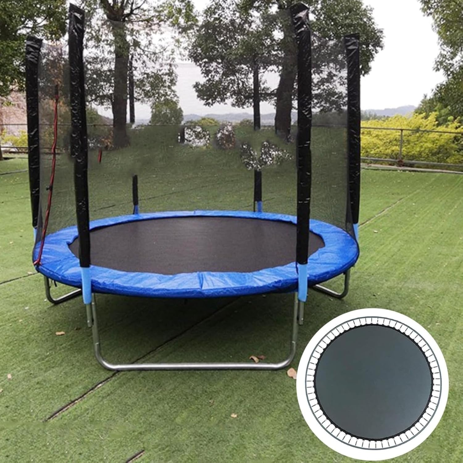 Trampoline Pad,Round High Elastic PP Material Replacement Jumping Mat,with Spring Pull Tool T-Hook,for 6ft 8ft 10ft 12ft 14ft 16ft Trampoline