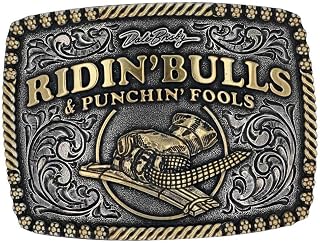 Licensed Dale Brisby Western belt buckle with rodeo styling