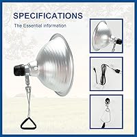 Vista 2 de Reflector de aluminio, enchufe E26 de 150 vatios (no incluye bombilla), cable de 6 pies 18/2 SPT-2