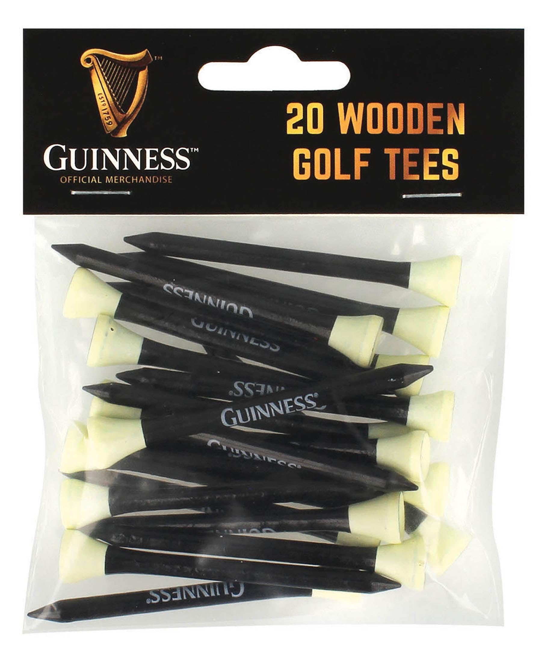 Image secondaire de Lot de 20 tees de golf en bois Guinness