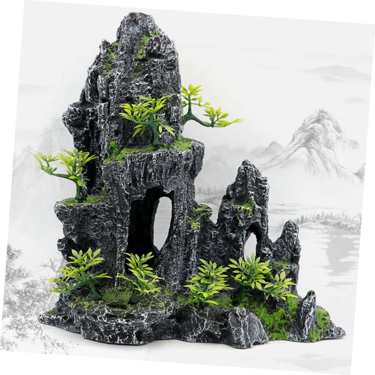minkissy decoración de plantas rocas artificiales decoraciones de plantas adorno de acuario montaña pecera deriva madera decoraciones de acuario cueva acuario pico decoración manualidades decorar
