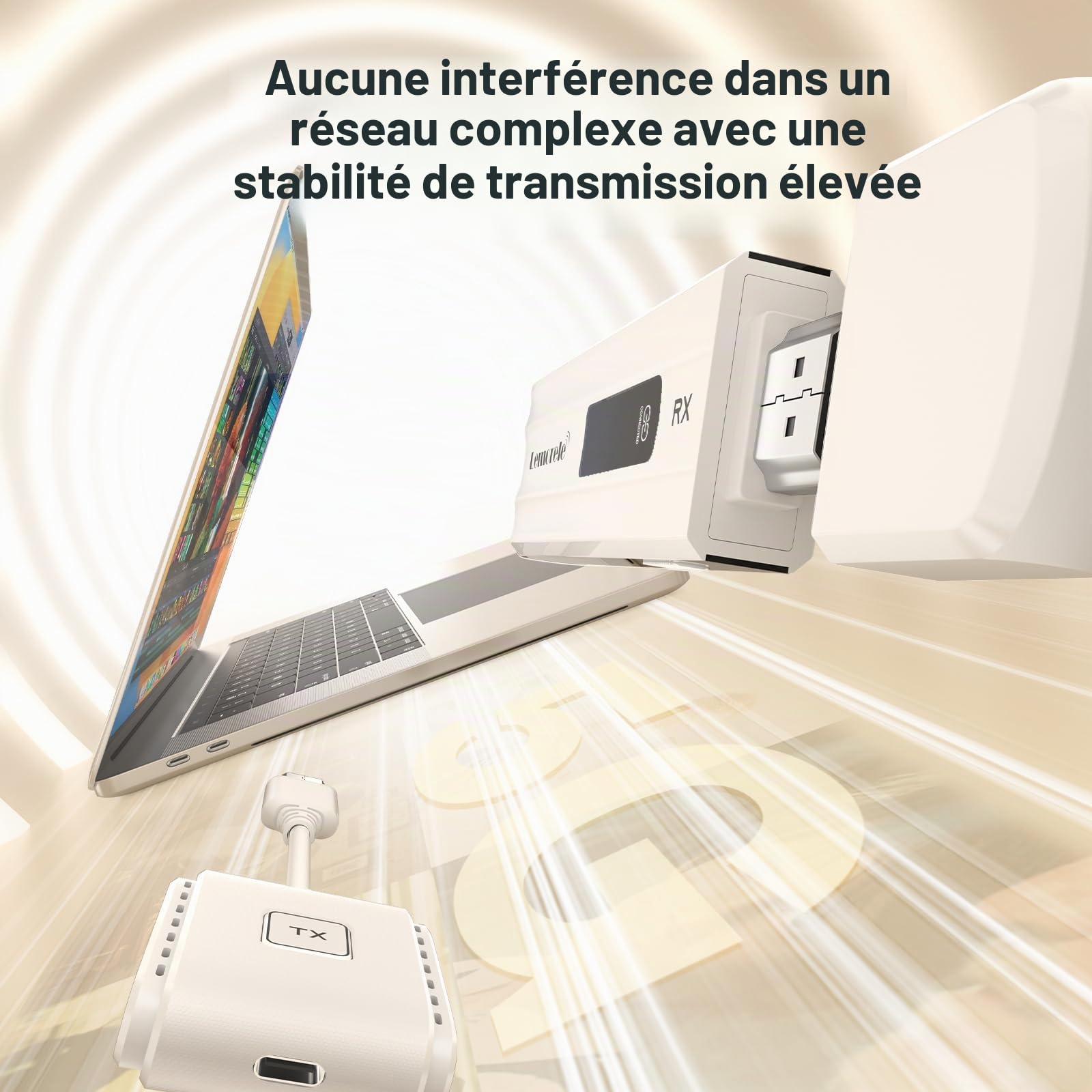 Lemorele Kit HDMI sans Fil, 50 m, 1080P@60Hz, Latence env. 30 ms