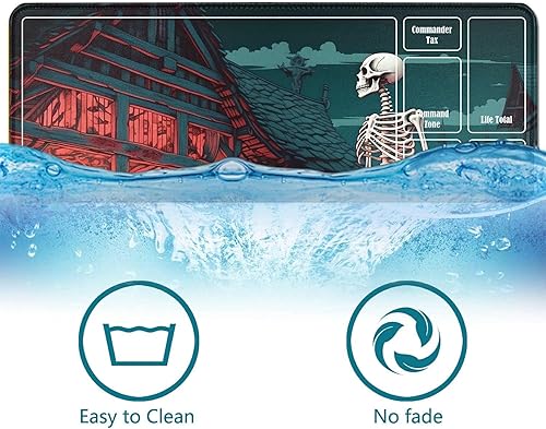 Miniatura 7 de Tapete de juego para MTG Card Playmat TCG, tapete de escritorio de 24 x 14 pulgadas, tapete cosido para Commander Board RPG CCG Game Magic The