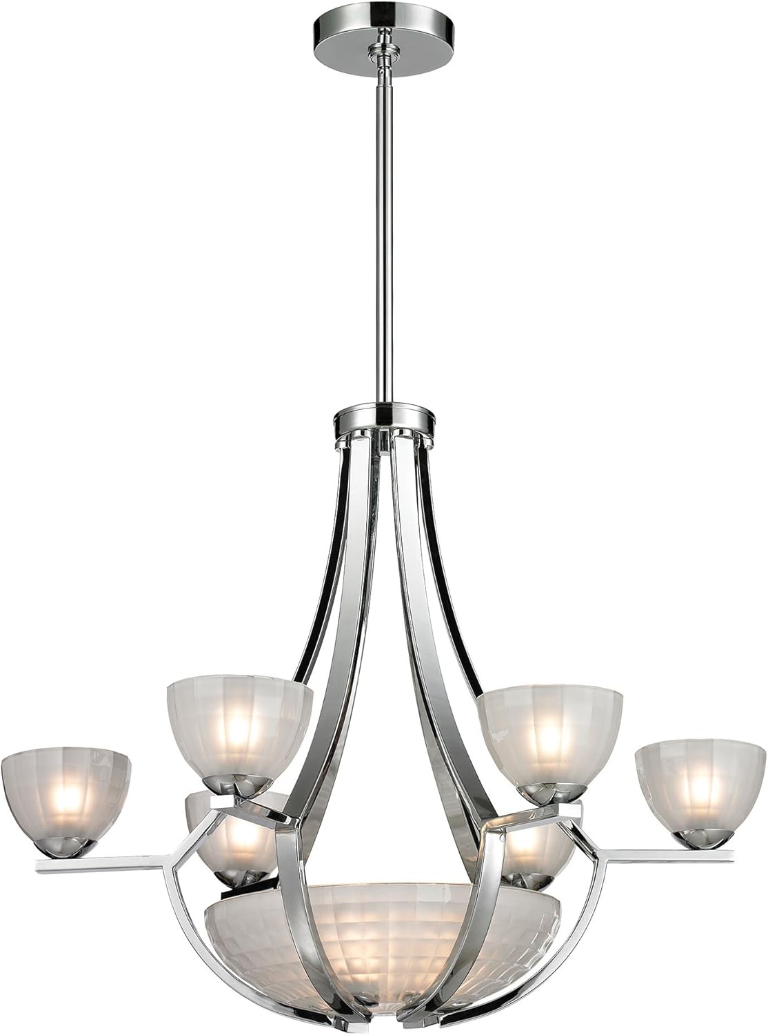 Elk Lighting 11764/6+3 Sculptive 9 Lig Chandelier, Polished Chrome