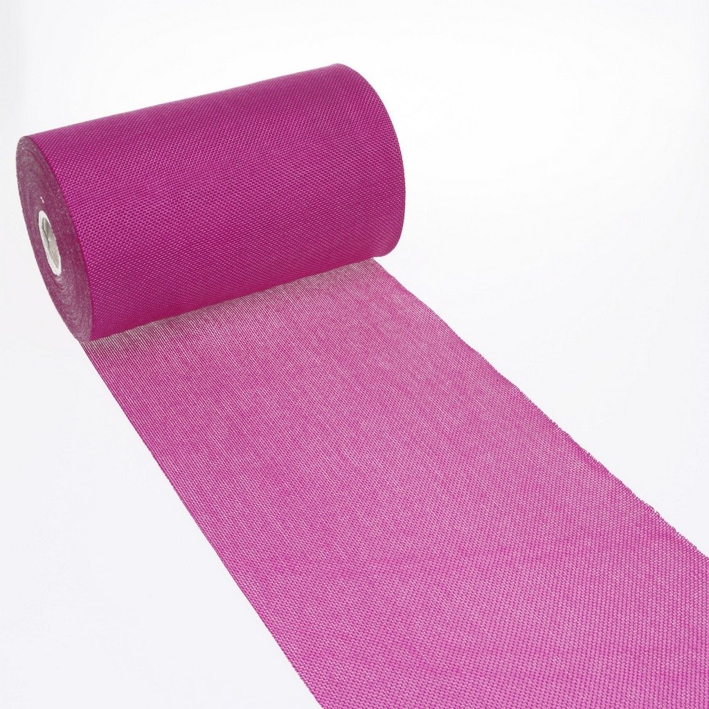 DEKO AS Shabby Chic Leinenoptik Tischläufer, Polyester geruchsneutral, Pink, 20 cm x 25 m