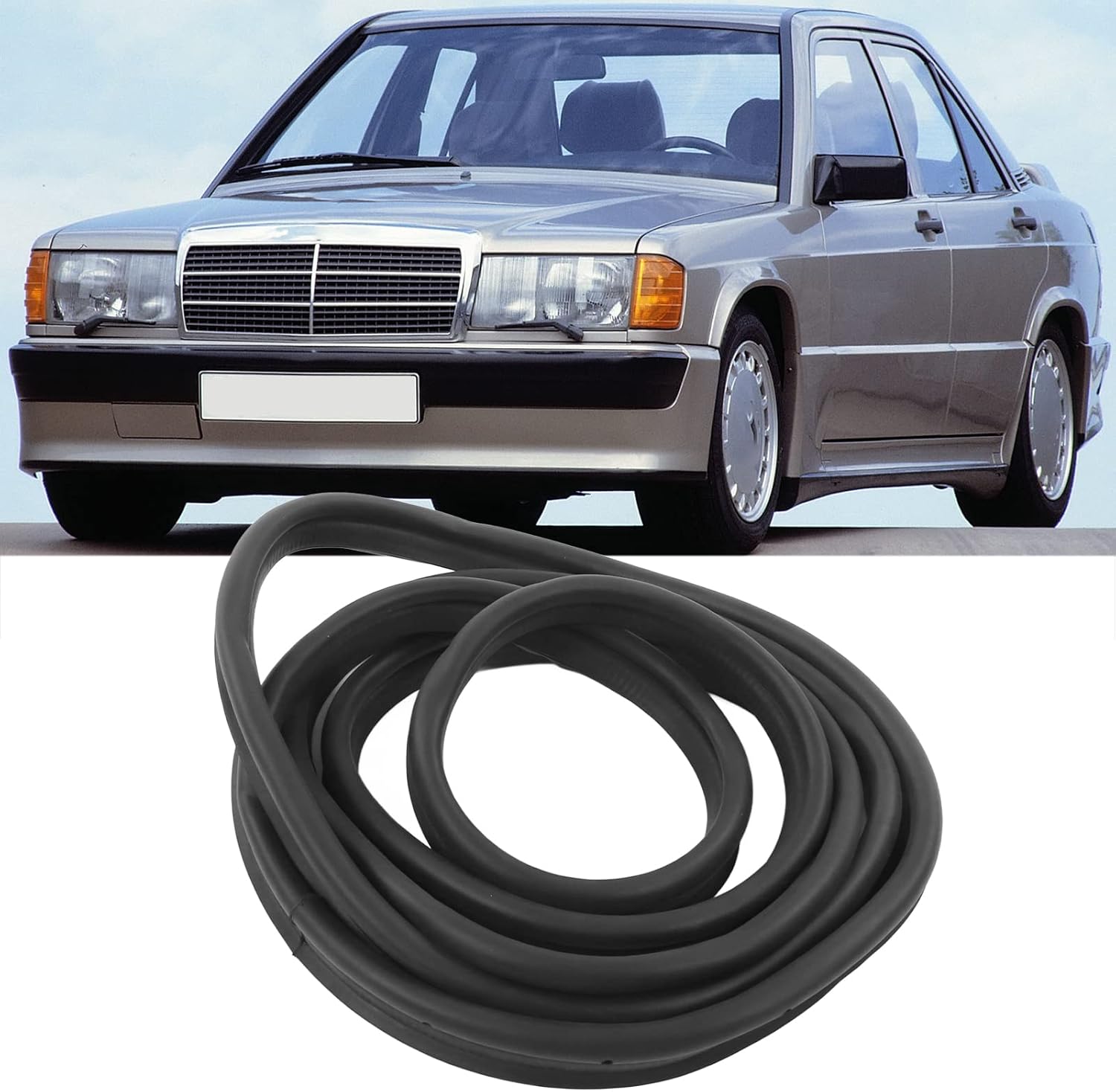W201 190 Series Trunk Lid Rubber Seal, EPMA Automotive Weather Stripping for Cars Trucks, Rear Tailgate Gasket Replaceme