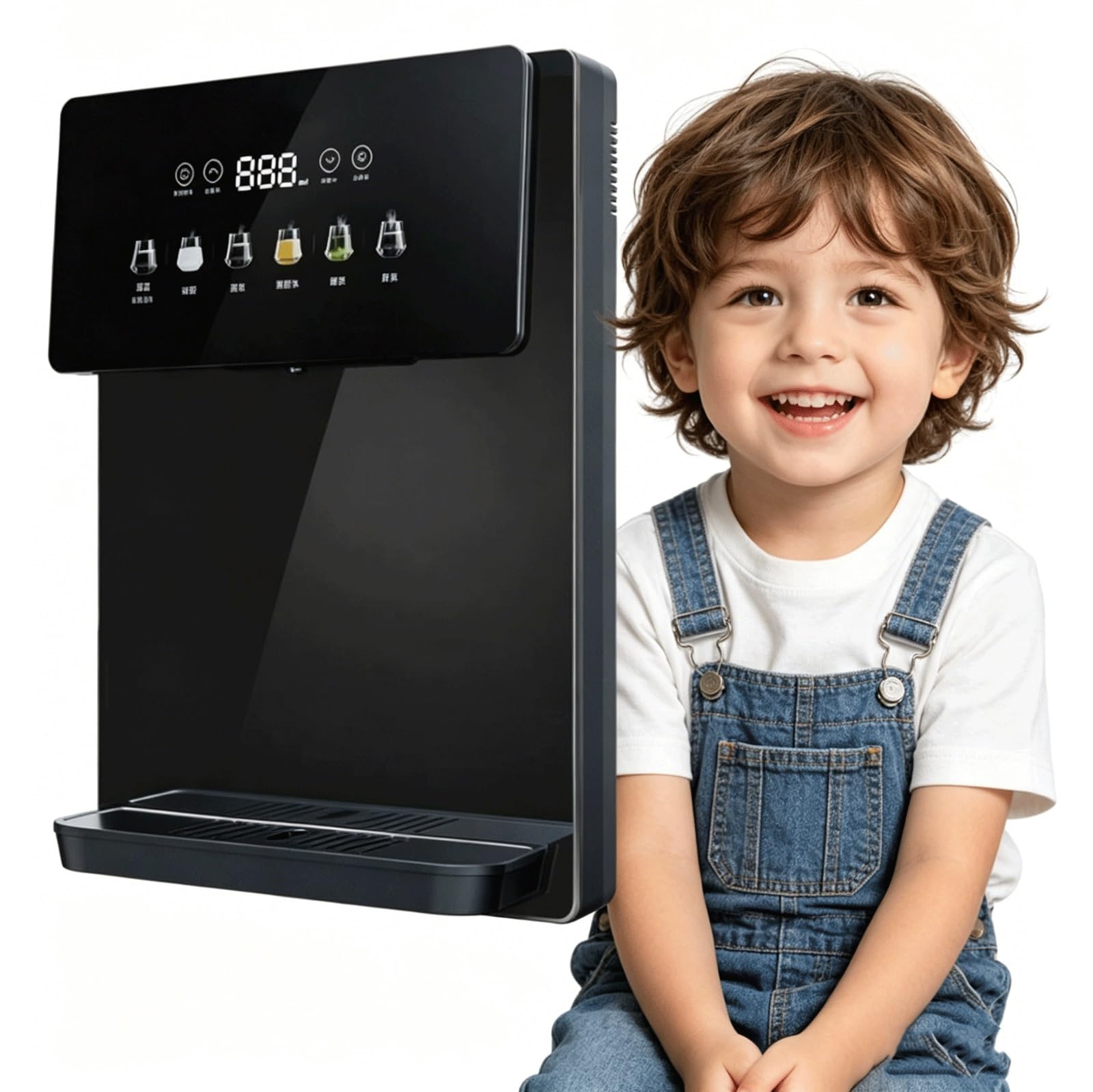 Distributeur d'eau chaude instantané mural avec écran LED tactile pour la cuisine
