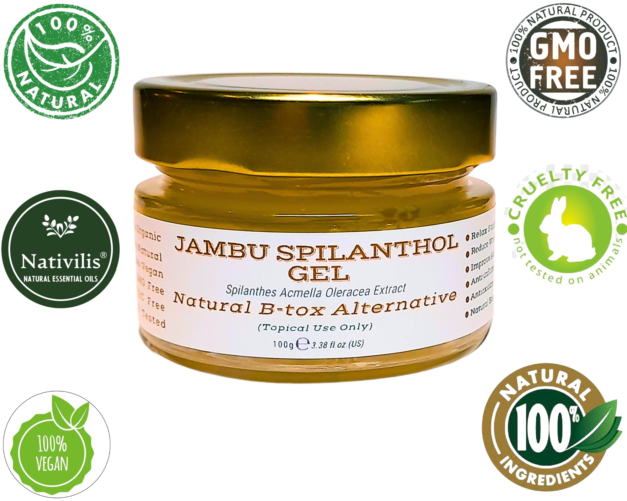 Nativilis Jambu Spilanthol Gel, (Spilanthes Acmella Oleracea Extract) - Image 3