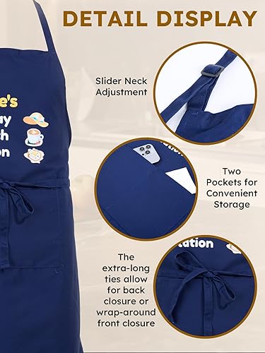 Miniatura 5 de Delantales personalizados para hombres y mujeres con bolsillos, paquete de 1 a 500 unidades, delantales ajustables personalizados con