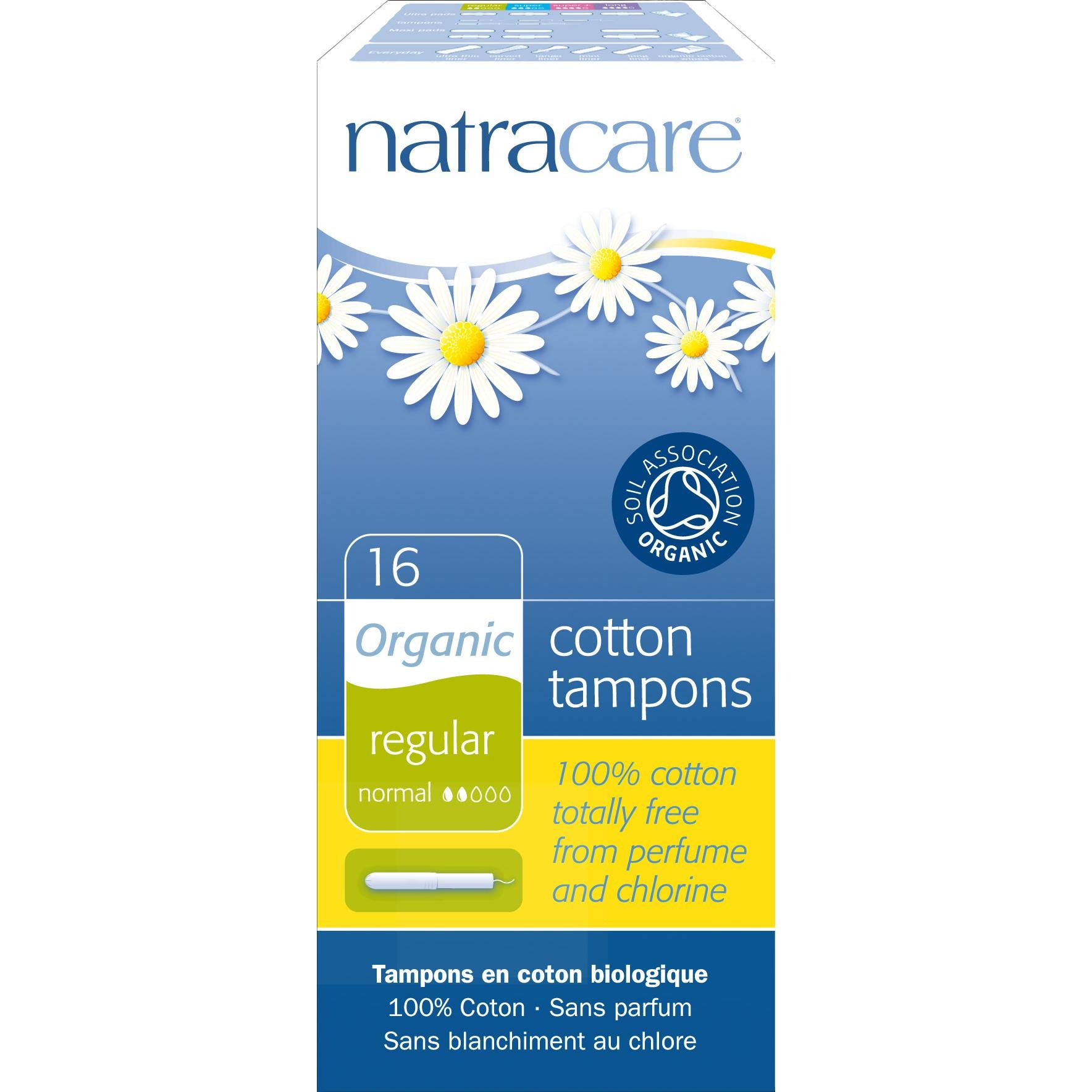 Natracare 16 Regular Normal Organic Cotton Tampons With Applicator