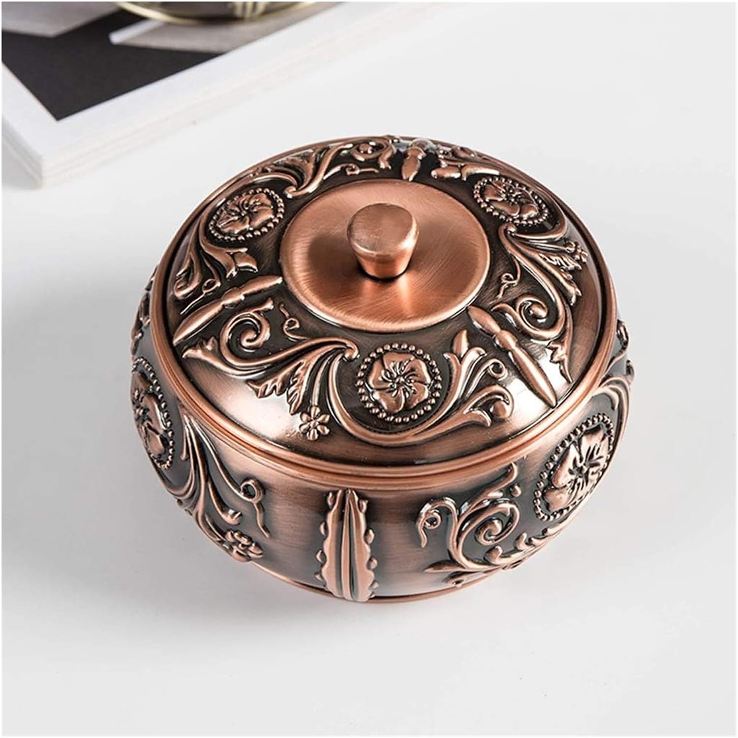 Ashtray Ashtray,Ash Trays Pure Copper Ashtray, Windproof, Smoker Ashtray, Home Living Room Office Household Items