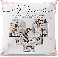 Vista 16 de Funda de almohada personalizada con fotos para mamá, papá, familia, pareja, amigos, día de la madre, regalos de cumpleaños de hija, hijo, niños