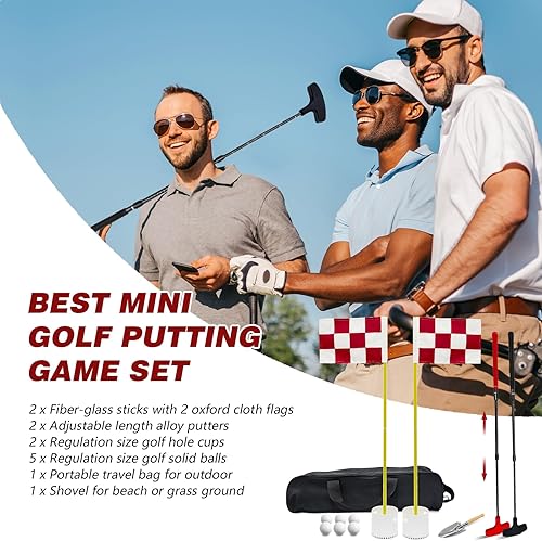 Miniatura 3 de Juego de mini putt de bandera de golf, juego de batalla para exteriores para playa de arena, patio trasero, campo de conducción, juego de tazas de