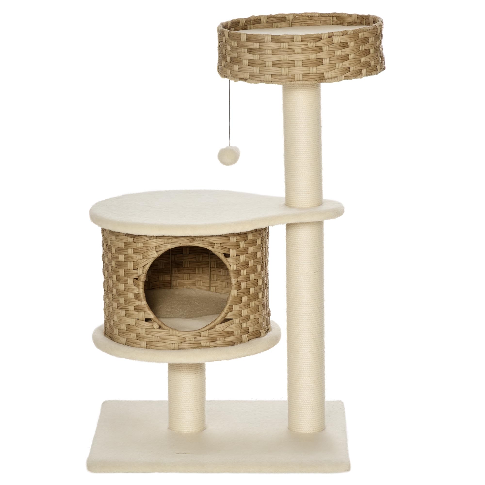 PawHut kattenboom, 73,5 cm, kattenboom met kattengrot en