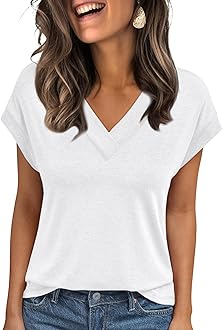 AUTOMETWomens Cap Short Sleeve T Shirts Summer Tops 2025 V Neck Dressy Casual Fashion Clothes Vacation OutfitsOEKO-TEX STANDARD 100