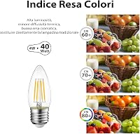 LVWIT LED gyertya izzó E27 4W 40W ekvivalens 470 lm meleg fehér 2700K nem dimmelhető C35 6 db 4
