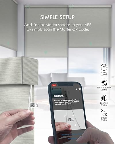 Miniatura 16 de Yoolax Persianas inteligentes, persianas enrollables motorizadas, persianas automáticas para ventanas, persianas motorizadas compatibles con Alexa