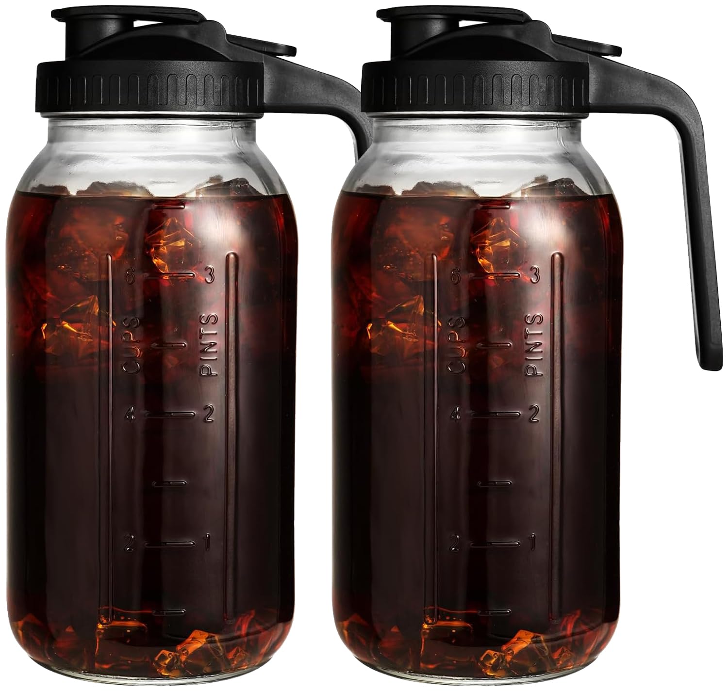 DAZHICN 2 Pack 64 oz Glass Pitcher
