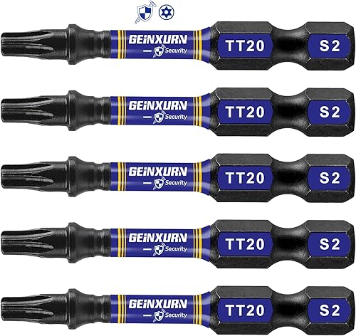 Miniatura 19 de Juego de brocas de destornillador magnético de impacto de seguridad T15 de 2 pulgadas, juego de brocas de potencia de cabeza Torx #15 de 51 piezas,