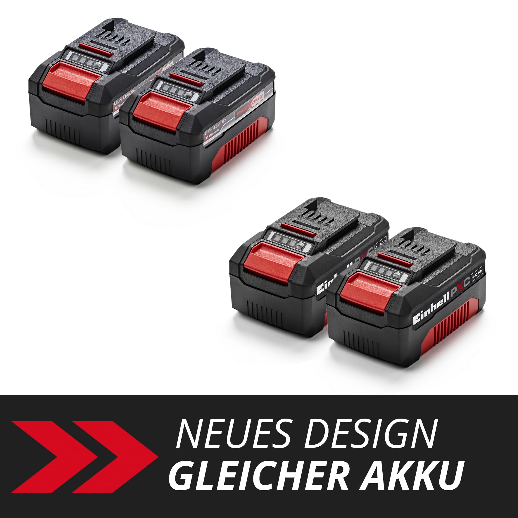Einhell Akku-Twinpack PXC 18 V 4,0 Ah 2 Akkus Power X-Change Li-Ion ABS LED-Anzeige
