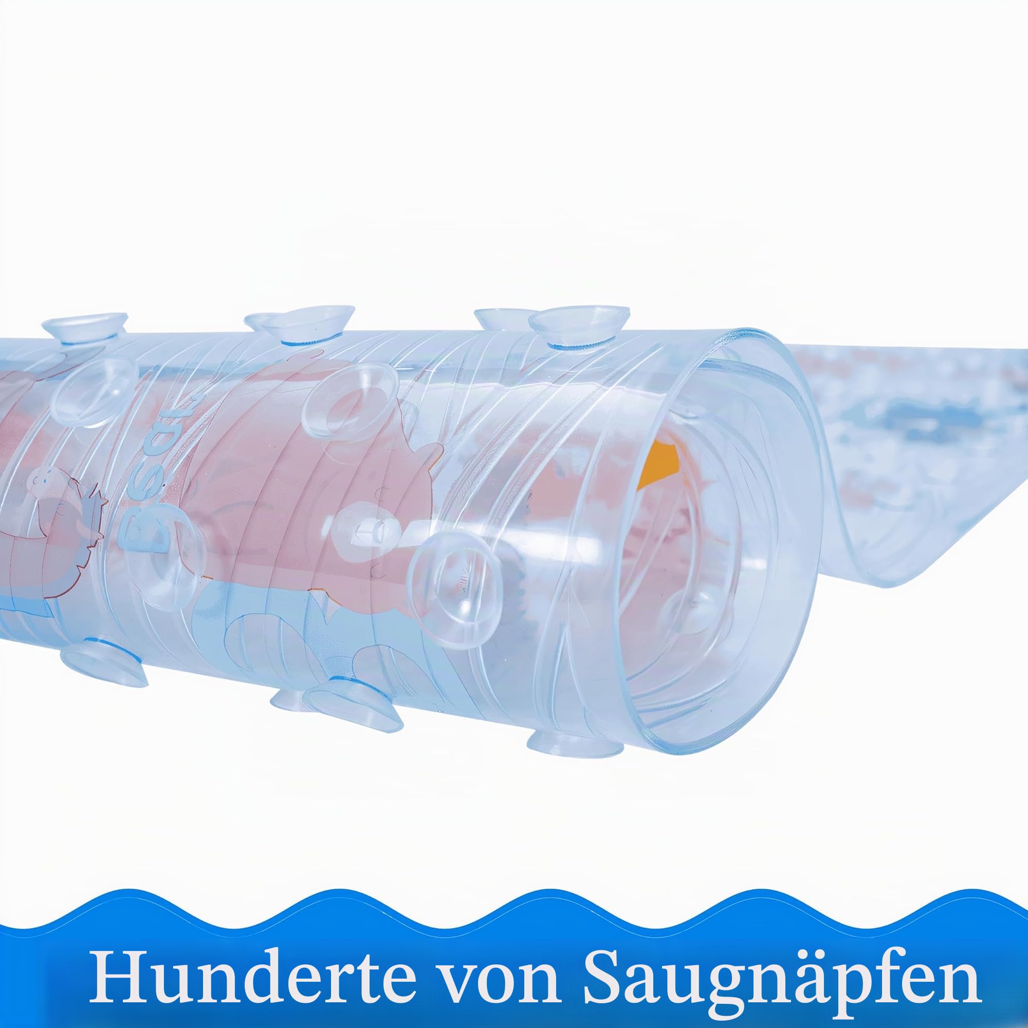 BEEHOMEE rutschfeste Badewannenmatte & Duschmatte - Antirutsch Badematte mit Saugnäpfen, Maschinenwaschbar, Transparent für Baby & Kinder (Alphabet)
