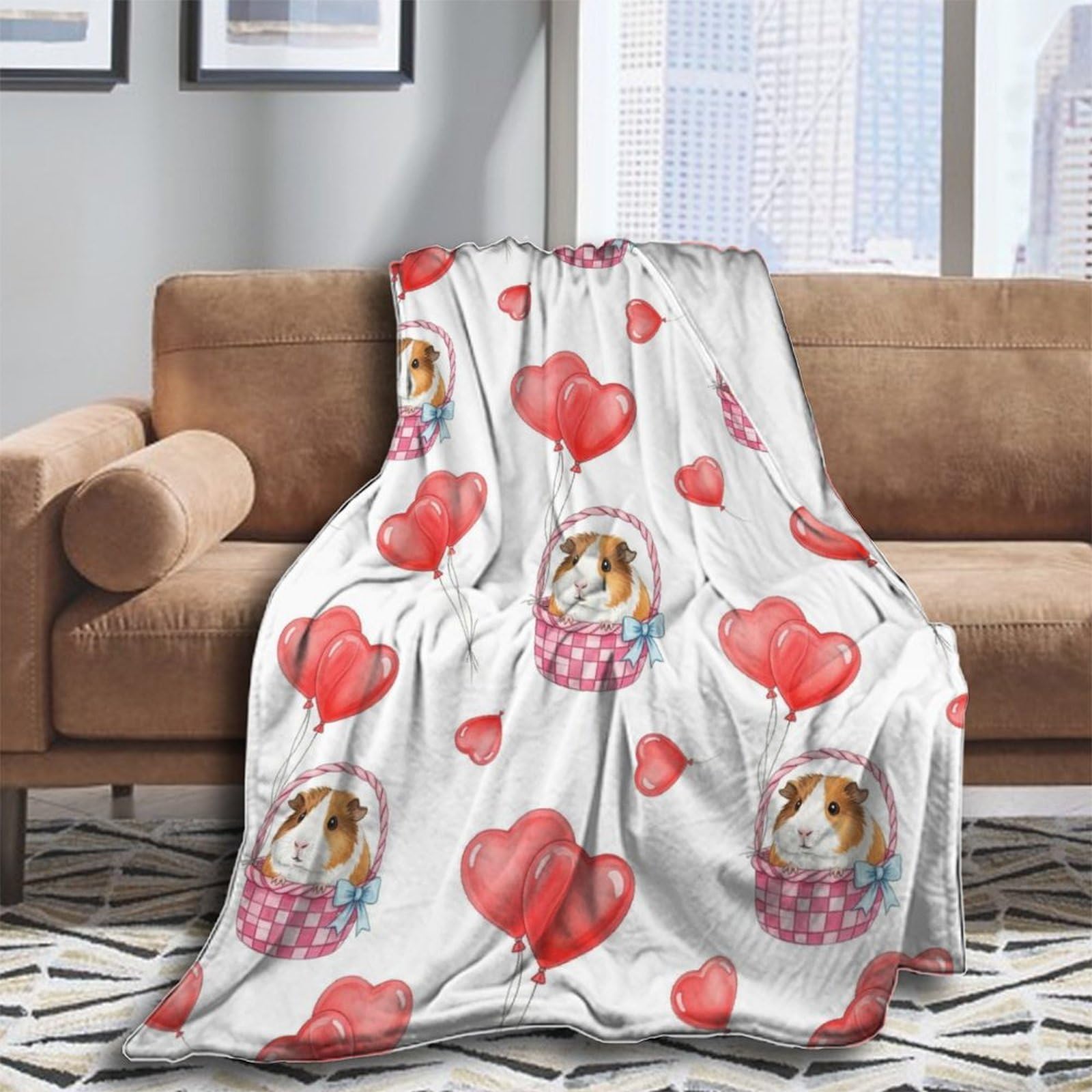 Oudrspo Throw Lightweight Soft Flannel Boys Men Bedding Blankets for Chair 50"x40" (Green Tropical Palm Banana Leaves Lovely Exotic Bird Pink Flamingo)