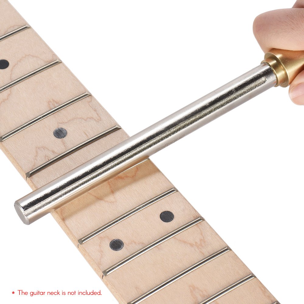 Btuty Lima de metal para guitarra con 3 bordes de tamaño con mango de madera para reparación de guitarra, herramienta de mantenimiento Luthier