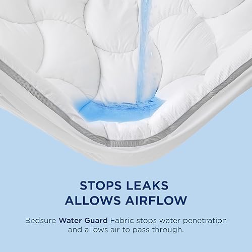 Miniatura 5 de Bedsure Cubrecolchón King impermeable, protector de colchón extra grueso con bolsillo profundo de 8 a 21 pulgadas, protector de colchón ajustado,