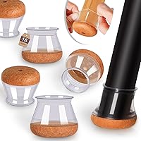 Vista 18 de Protectores de Piso para Patas de Silla Cuadrados, Protectores de Patas de Silla para Pisos de Madera Dura, Tapas de Silicona con Fieltro que