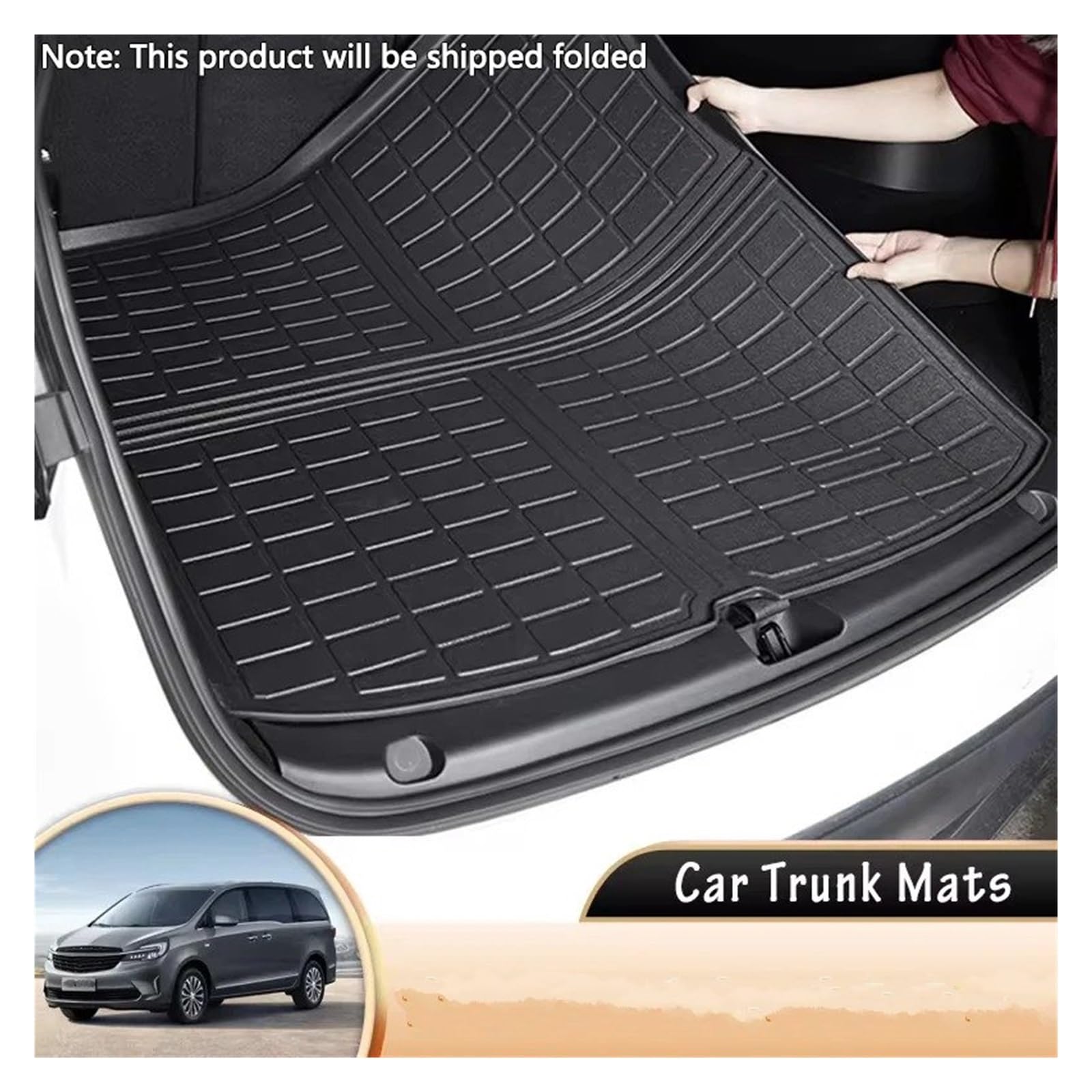 Kofferraumwanne Für Buick GL8 I II 2003~2016 2013 2014 2015 Eva Auto Kofferraum Matte Pads Cargo-Liner Kofferraum Tablett Fußmatten Schutzfrachtmatte(Black Brown)